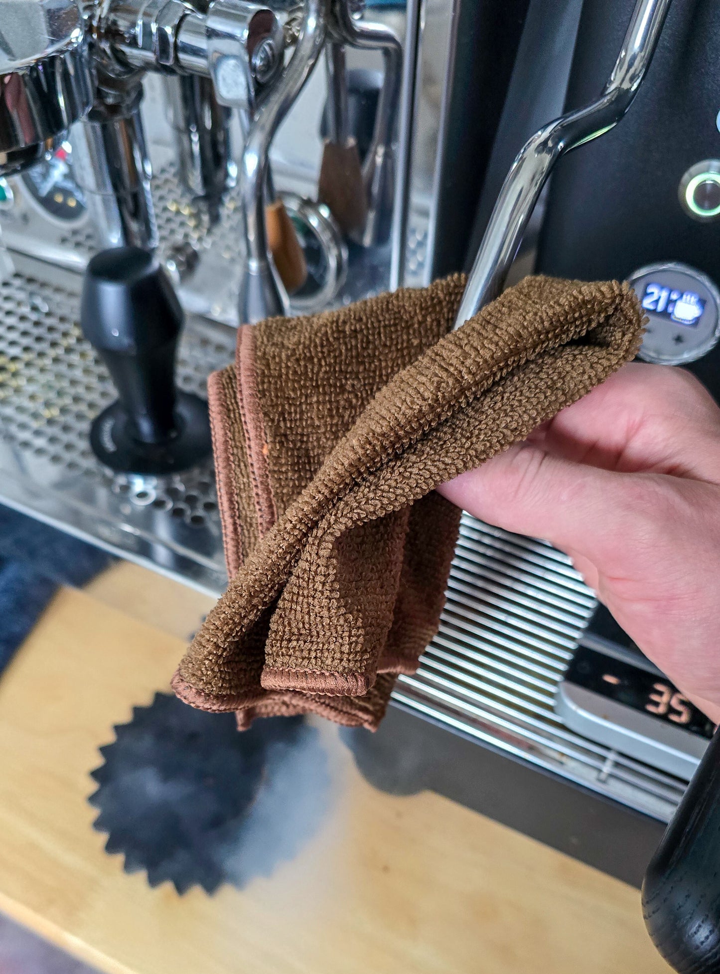 Microfiber Coffee Towel Brown 2 pack