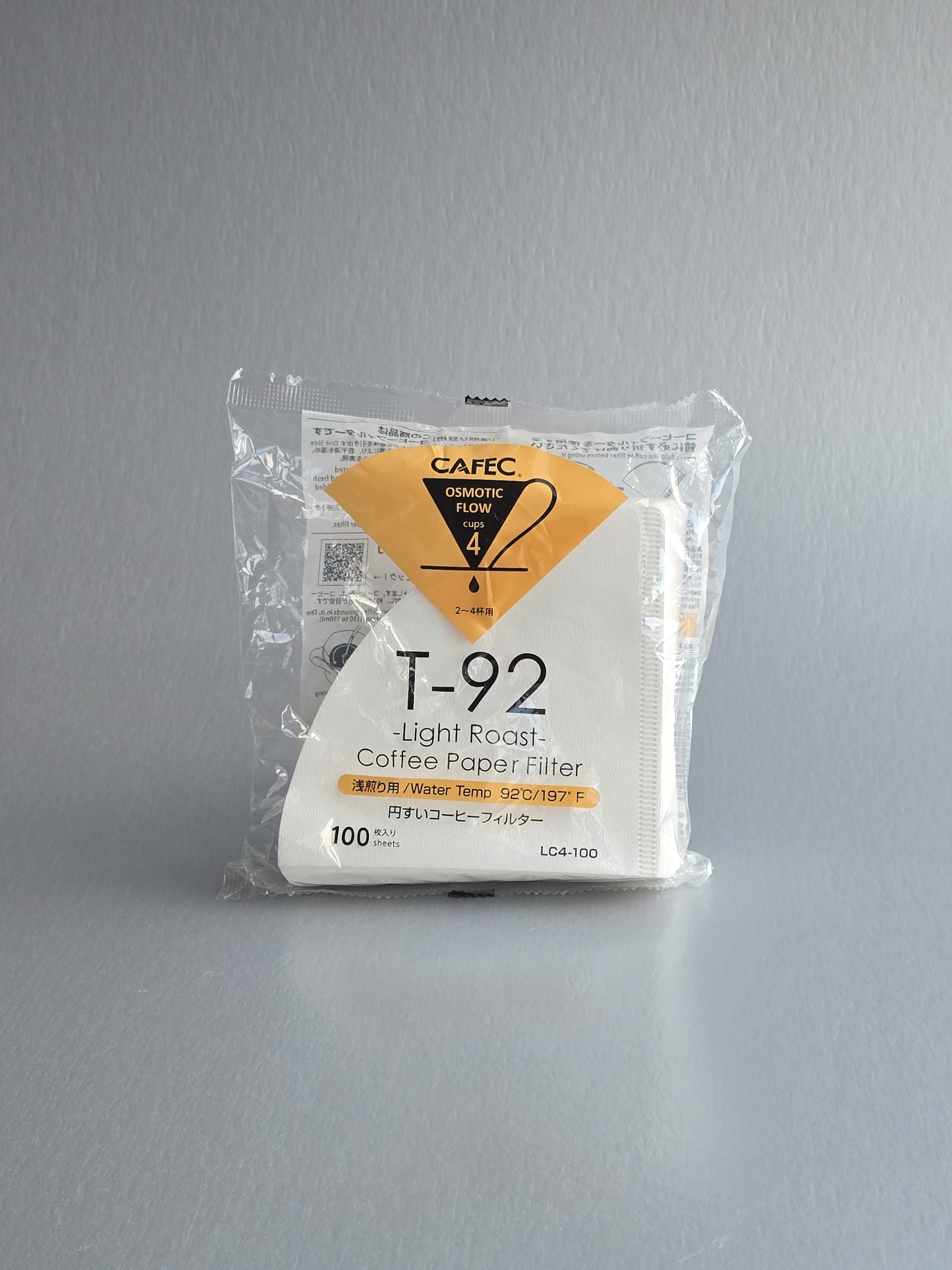 Cafec T-92 Light Roast Paper Filter 4 cup 100 count