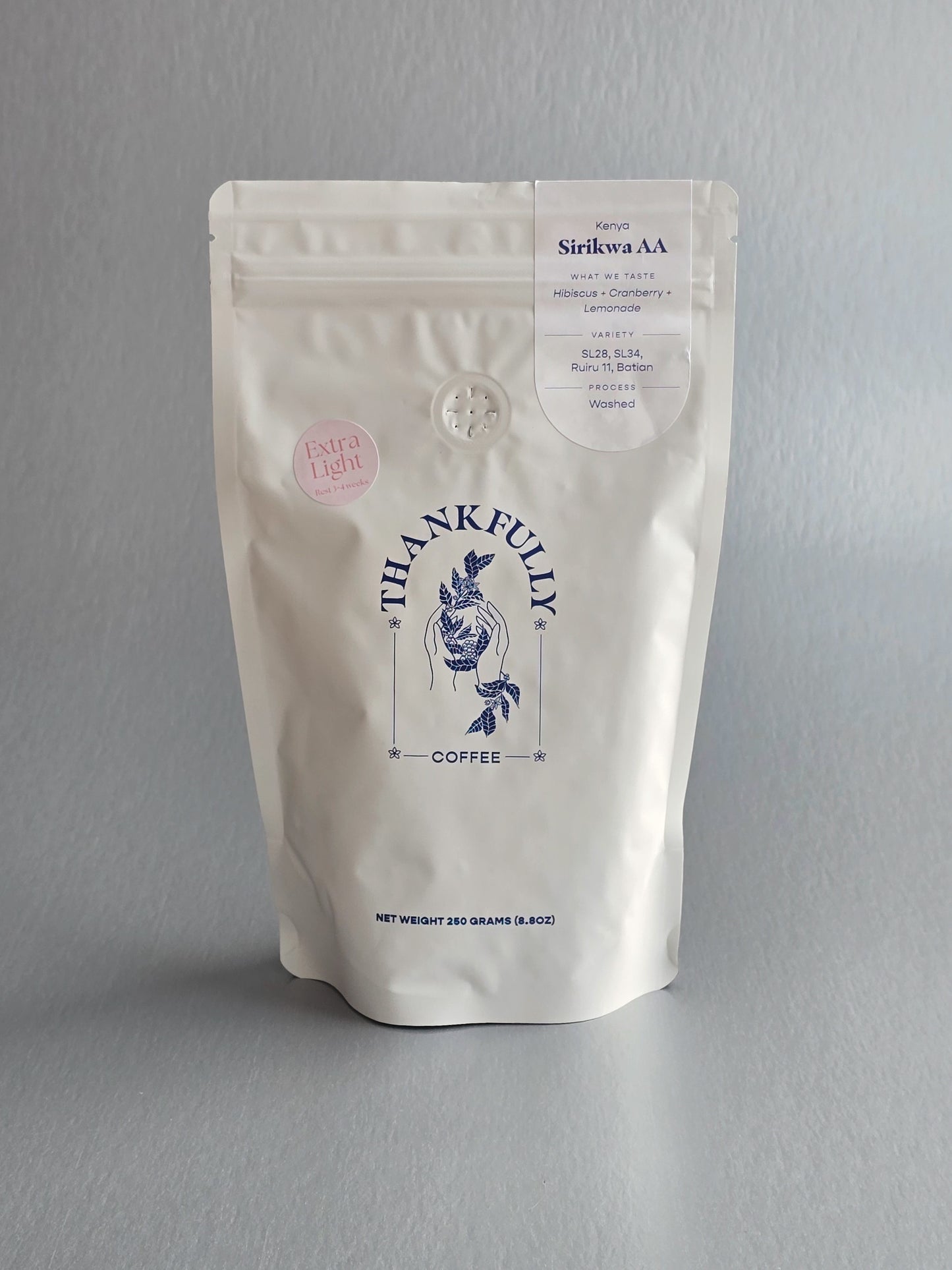 Thankfully- EXTRA LIGHT- Sirikwa AA - SL28, SL34, Ruiru 11, Batian- Washed- Kenya 250g