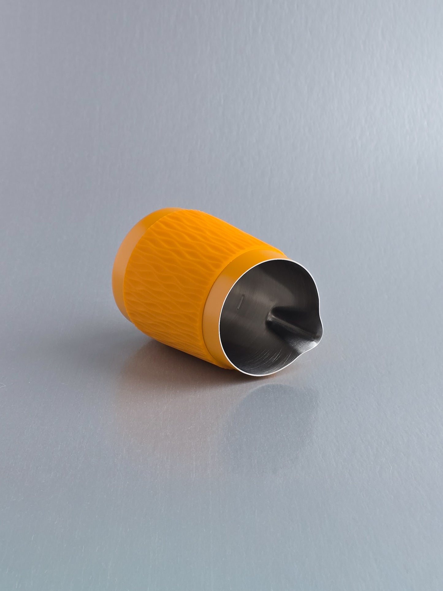 Marigold- 15OZ SLOW POUR SUPPLY® X WPM Monochrome Handleless Latte Art Pitcher with Soft Touch Silicone Wrap