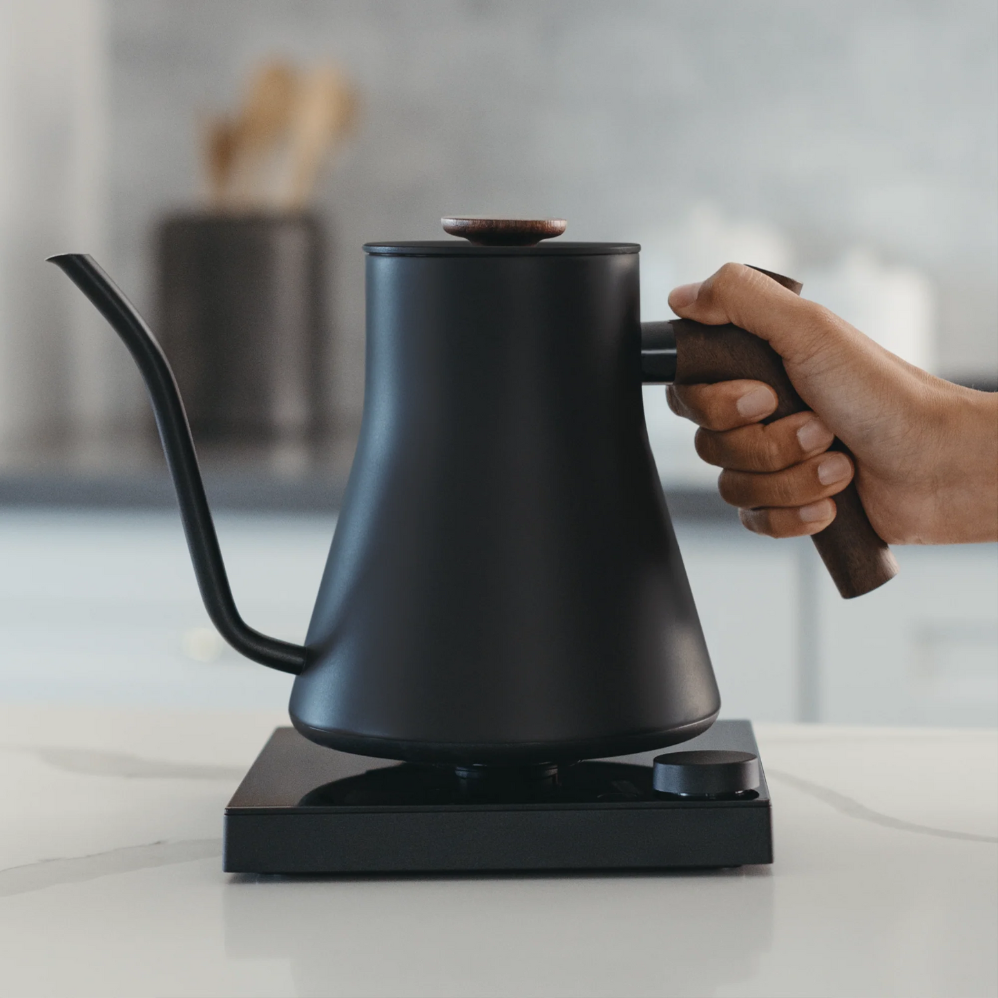 Fellow Stagg EKG Pro Electric Kettle Matte Black + Walnut