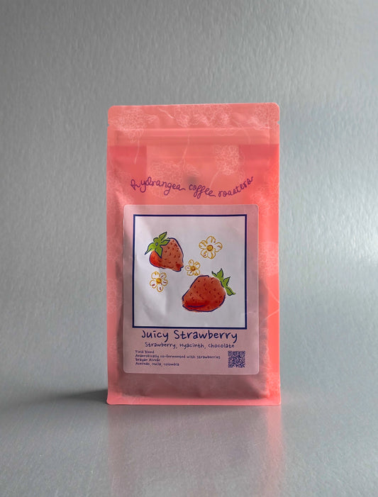 Hydrangea- Field Blend Juicy Strawberry Forest Coffee  8oz