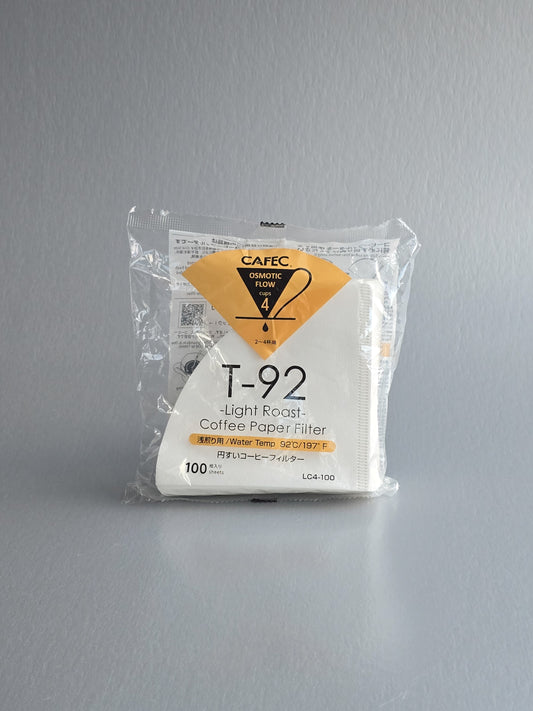 Cafec T-92 Light Roast Paper Filter 4 cup 100 count