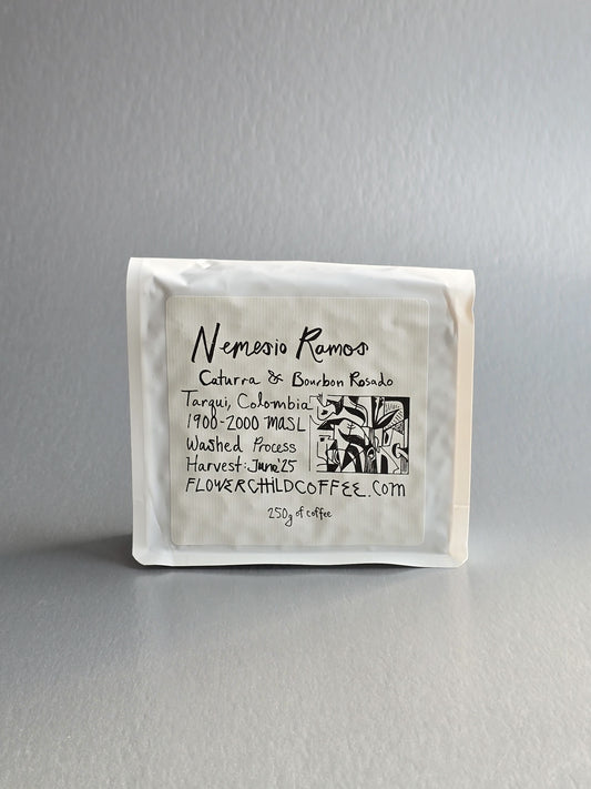 Flower Child- Nemesio Ramos Trujillo - Pink Bourbon + Caturra - Washed- Colombia 250g