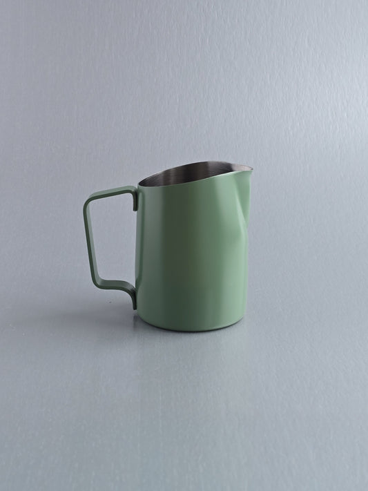 15oz SLOW POUR SUPPLY® x WPM Latte Art Pitcher with Wide Spout in Moss Green "ROWAN"