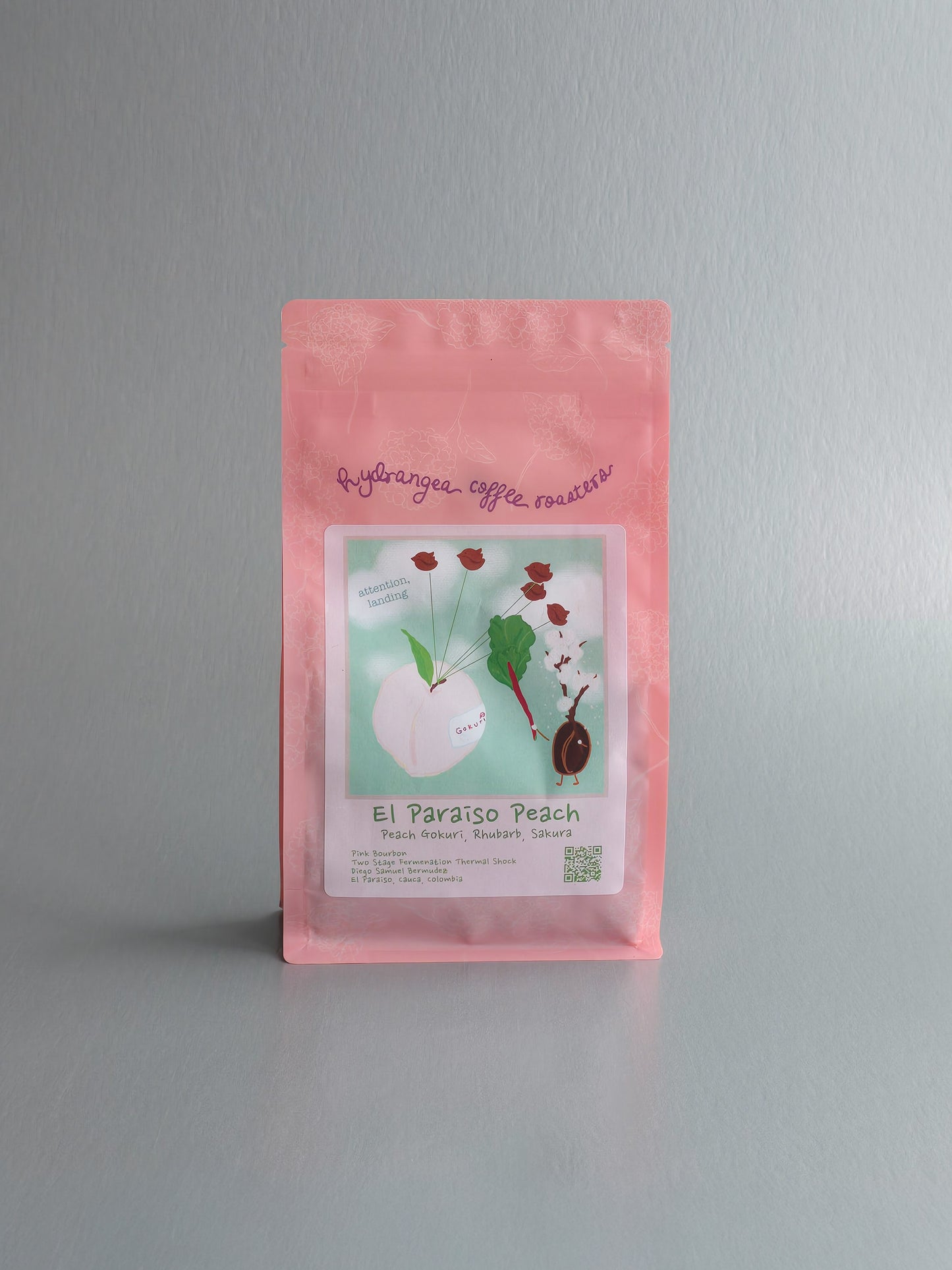 Hydrangea- Peach Finca El Parasio - Pink Bourbon - Thermal Shock - Colombia 8oz