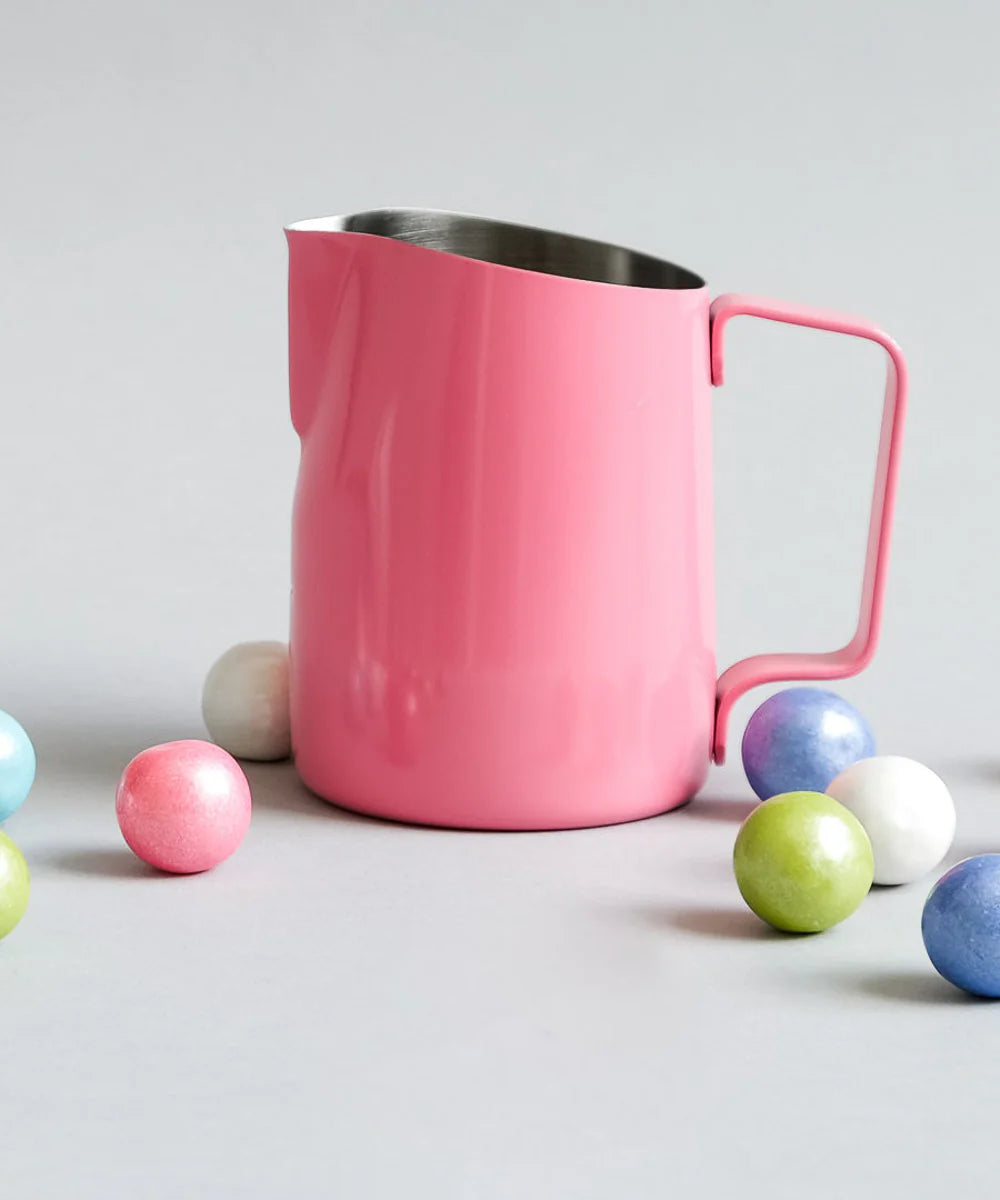 15oz WPM Latte Art Pitcher with Round Spout in Gloss Bubble Gum