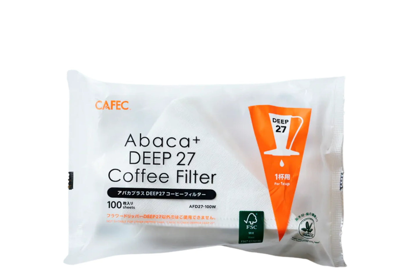 Cafec - Abaca+ Deep 27 Coffee Filter - White - 100ct