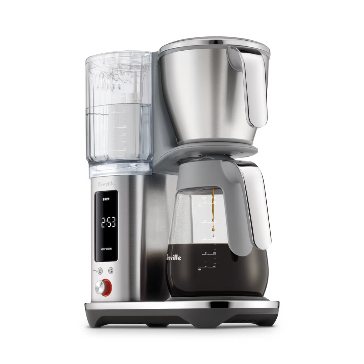 Breville - The Luxe Brewer - Brushed Stainless Steel - Glass