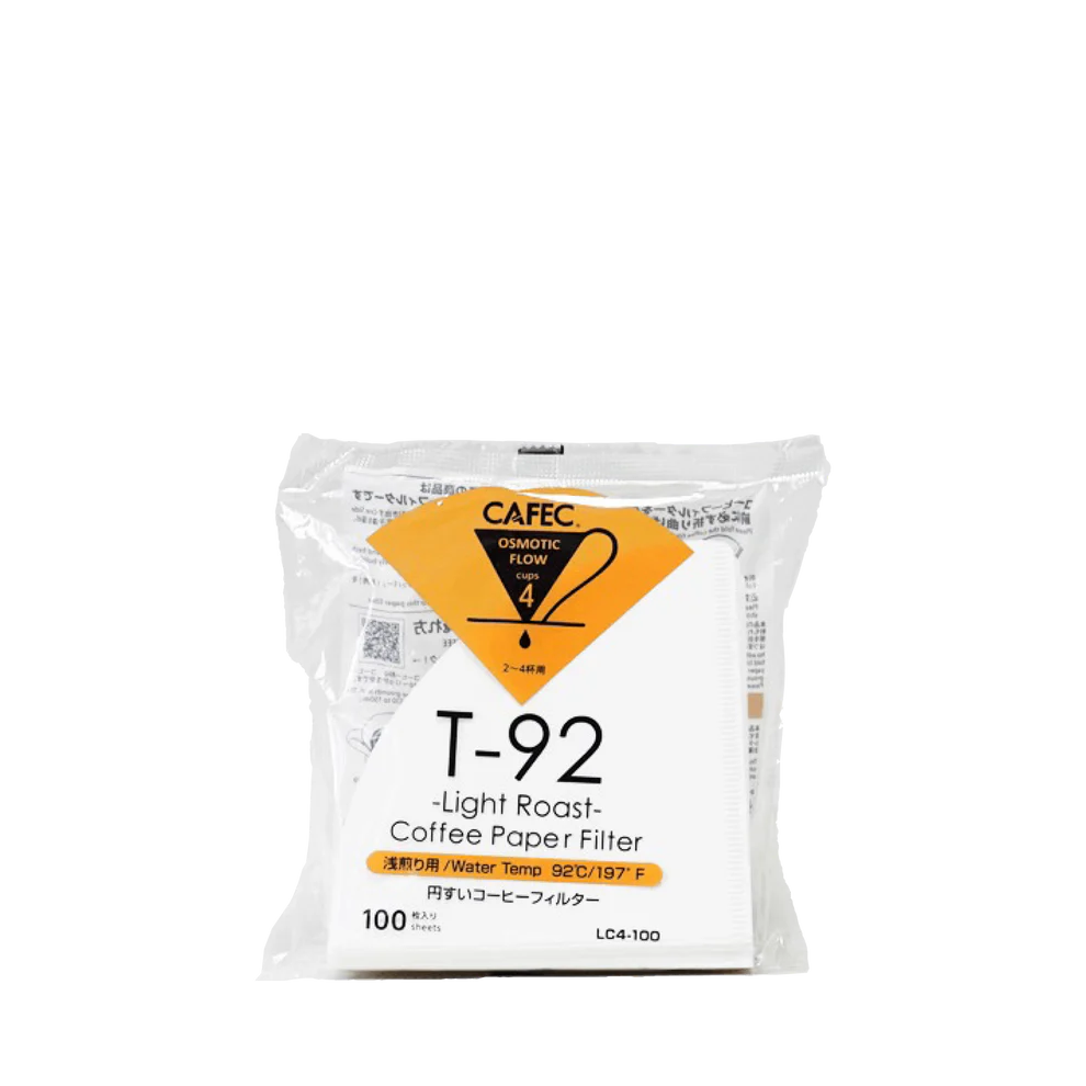 Cafec T-92 Light Roast Paper Filter 4 cup 100 count