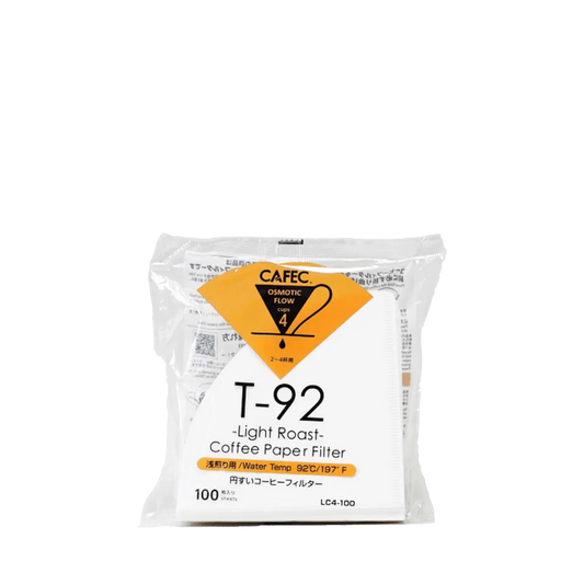Cafec T-92 Light Roast Paper Filter 4 cup 100 count