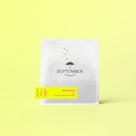 September Coffee - Neon Sorbet - Pink Bourbon - Inoculation process with sugarcane decaffeination - Colombia 200g