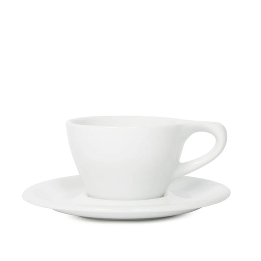 notNeutral -  Lino Double Cappuccino Cup & Saucer, White 6oz