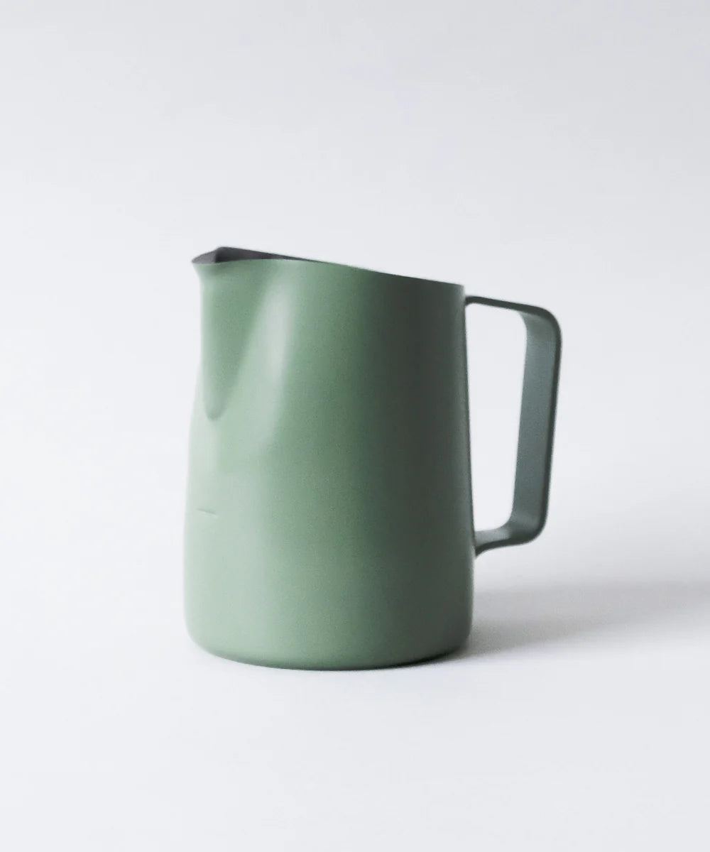 15oz SLOW POUR SUPPLY® x WPM Latte Art Pitcher with Wide Spout in Moss Green "ROWAN"
