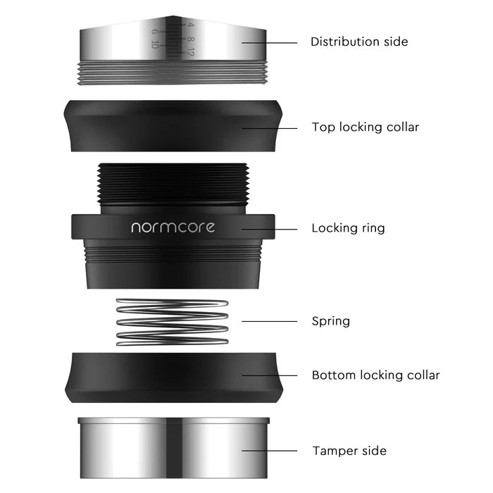 Normcore Tamper & Distributor Combo Built In Spring 53.5