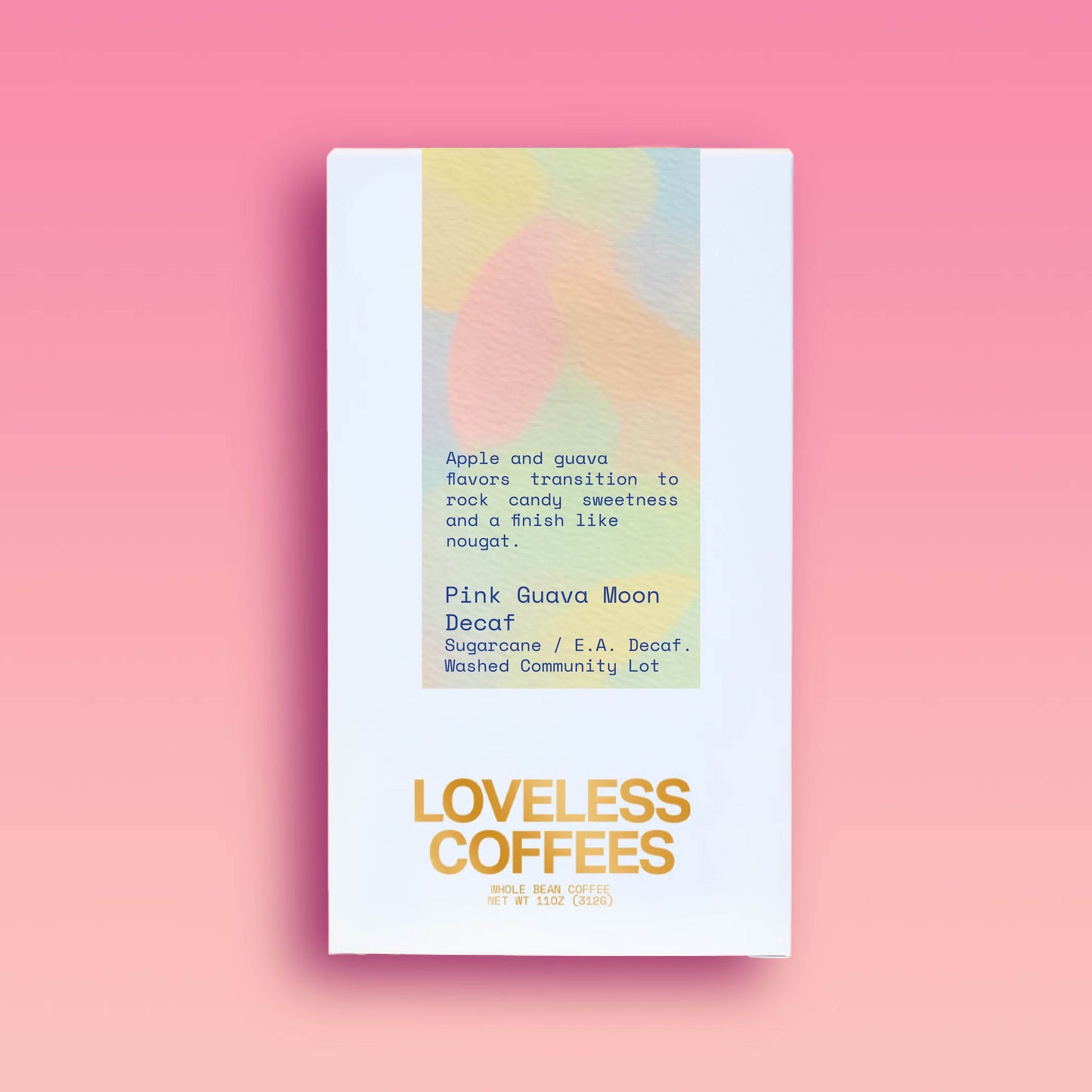 Loveless - Pink Guava Moon - E.A. Decaf - Huila, Colombia - Caturra, Castillo, Colombia - Washed, Ethyl Acetate / Sugarcane Decaf - Colombia 12oz